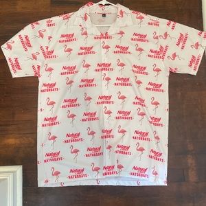 Natural Light Naturdays Flamingo PINK  White Men’s POLO Size XL